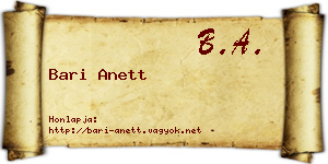 Bari Anett névjegykártya